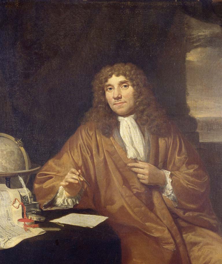 Portrait von Antoni van Leeuwenhoek, Naturphilosoph und Zoologe in Delft, Öl auf Leinwand, gemalt 1680-1686 von Jan Verkolje (I).