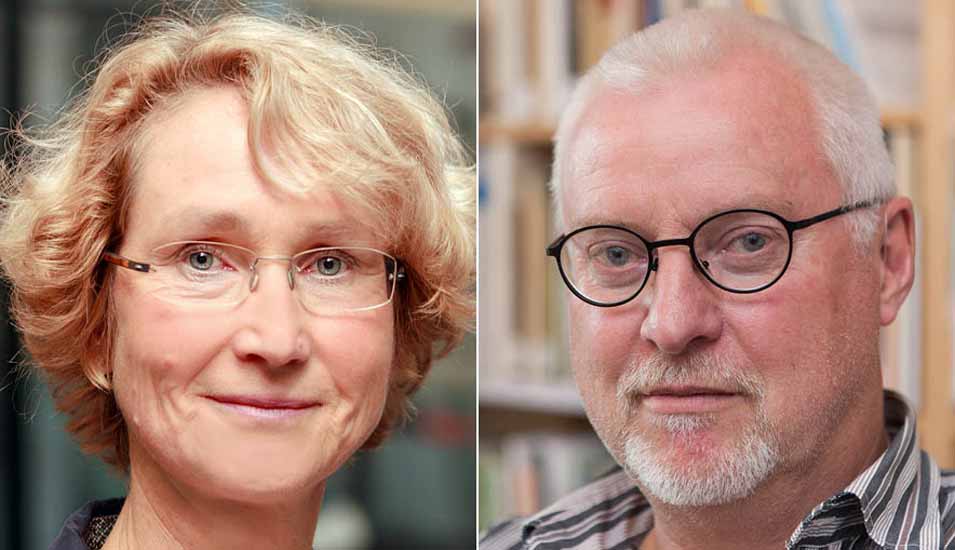 Portraitftotos der Preisträger des Deutschen Umweltpreises 2021: Prof. Dr. Katrin Böhning-Gaese und Prof. Dr. Dr. h.c. Hans Joosten 