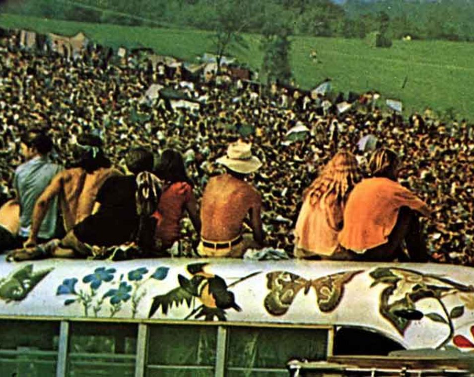 August 1969: Zuschauer und Zuhörer beim "Woodstock Festival".