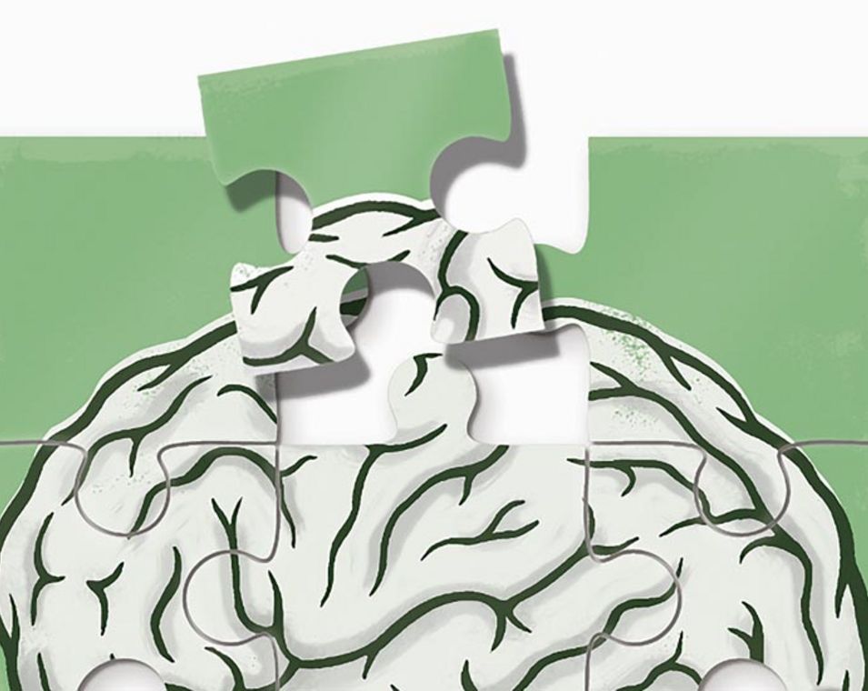 Gehirn aus Puzzleteilen