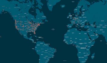 Eine Weltkarte mit den eingezeichneten Orten, an denen die Protestaktion "March for Science" stattfindet