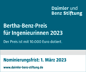 Dies ist eine Ausschreibung für den Bertha Benz-Preis 2023.