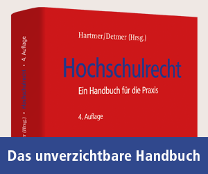 Eine Werbung für das Handbuch Hochschulrecht des Verlags C.F. Müller GmbH.