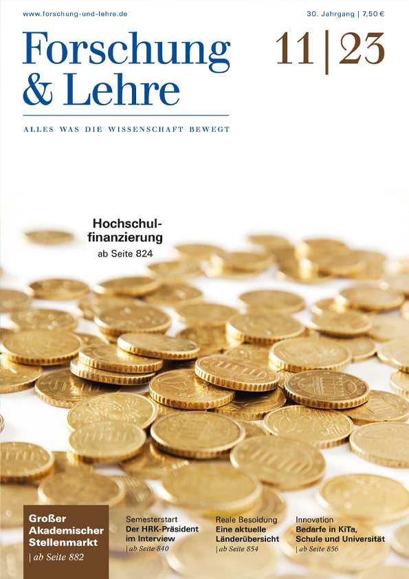 Das Cover der Novemberausgabe 2023 von Forschung & Lehre