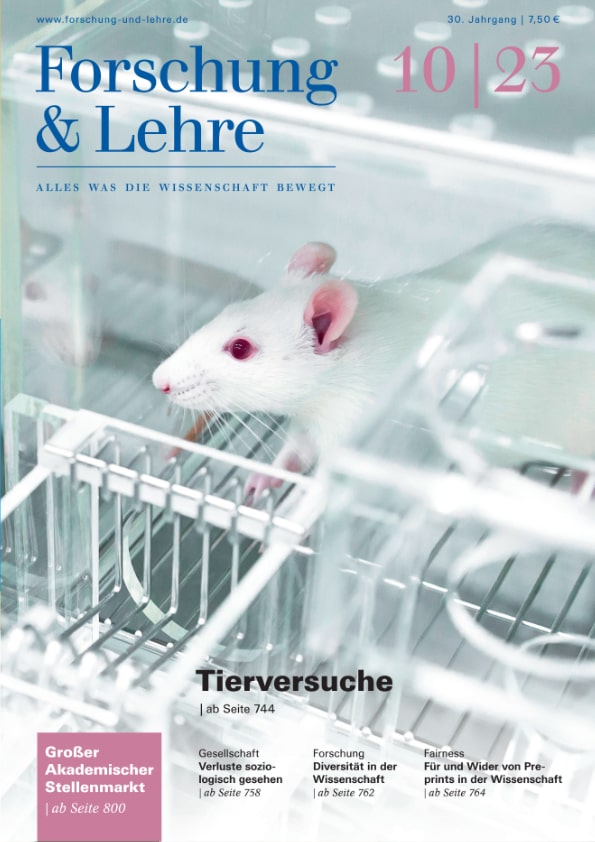 Das Cover der Oktoberausgabe 2023 von Forschung & Lehre