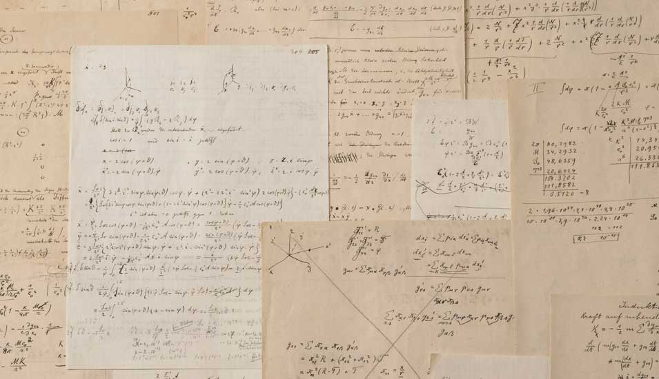 Notizen, die Einstein bei der Entwicklung seiner Allgemeinen Relativitätstheorie erstellt hat.