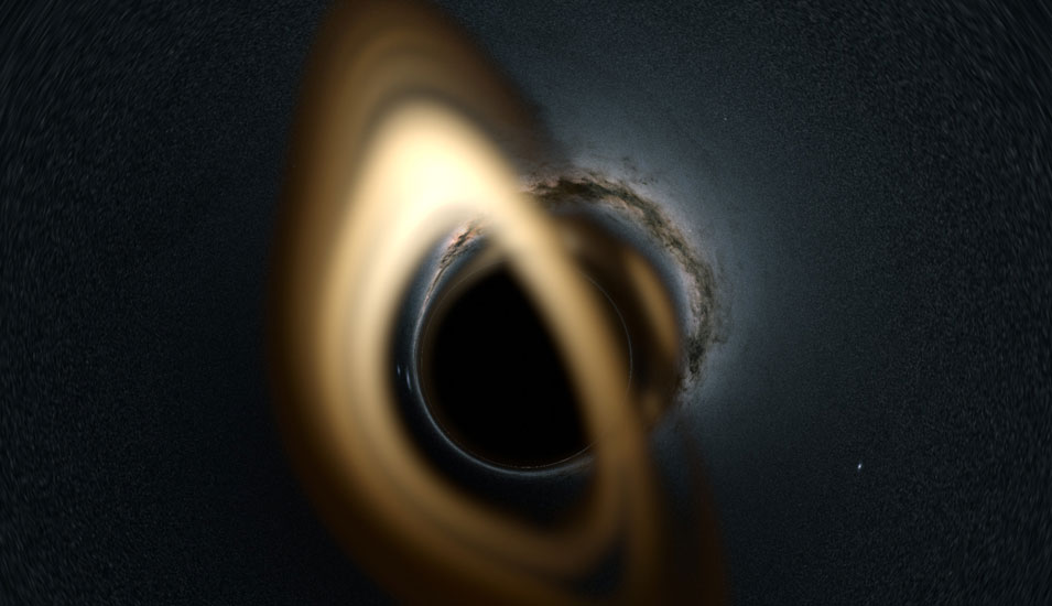 Simulation der Nahansicht des schwarzen Lochs "Gaia BH1"