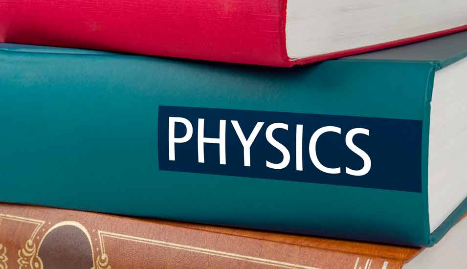 Buch mit der Aufschrift Physics auf dem Buchrücken