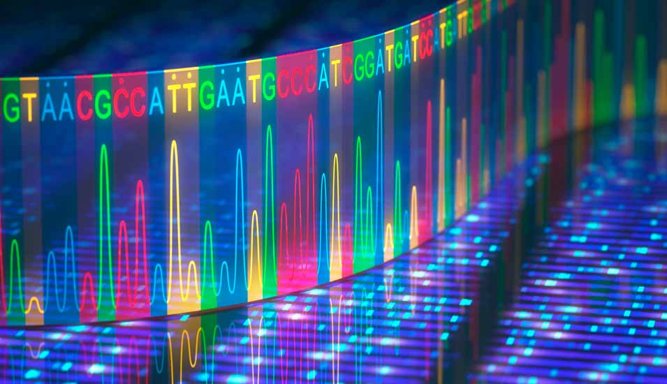 Illustration einer DNA-Sequenzierung