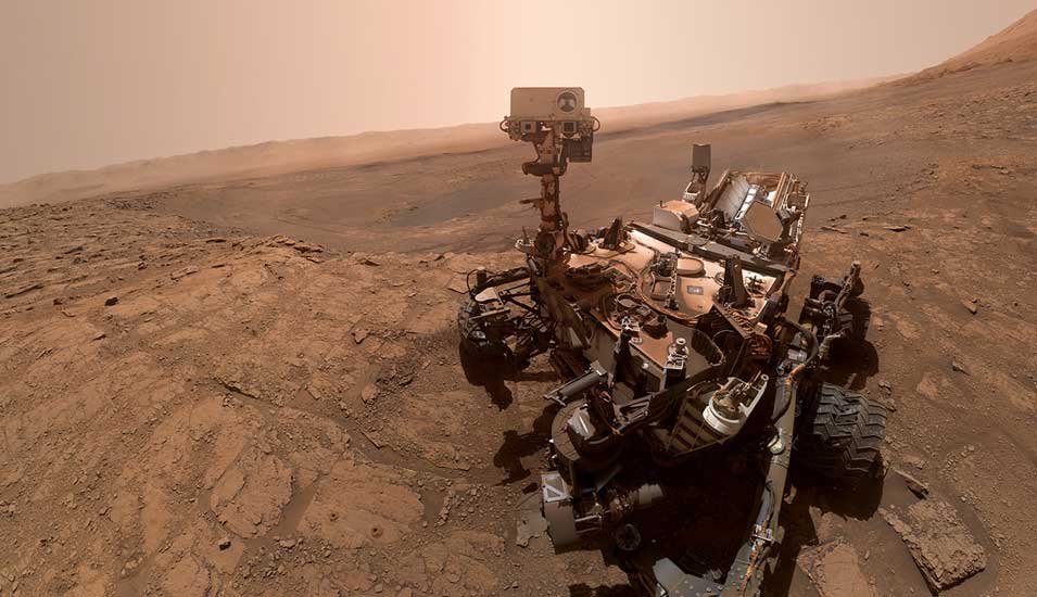Ein Selfie, das der Rover "Curiosity" im Oktober 2019 von sich selbst auf dem mars aufgenommen hat.