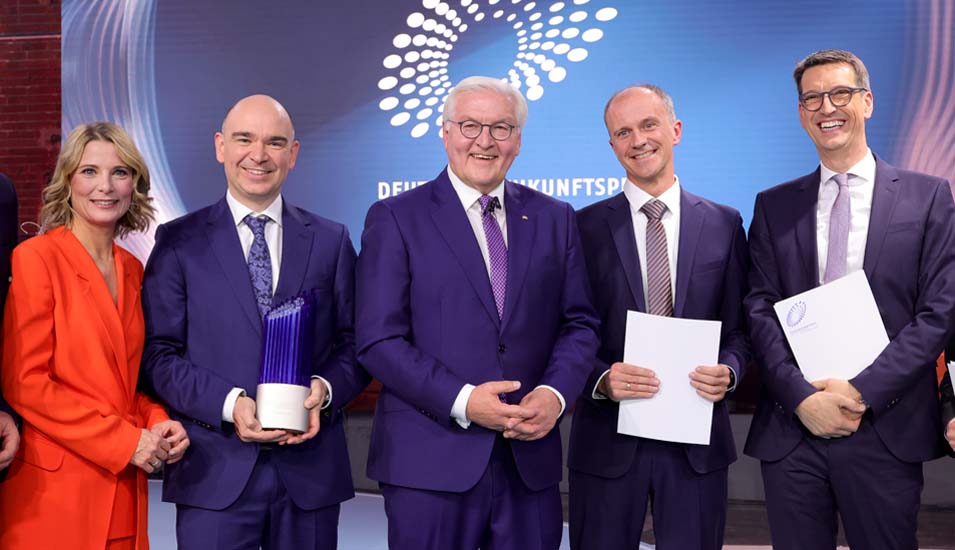 Die Gewinner des Deutschen Zukunftspreises mit Bundespräsident Frank-Walter Steinmeier