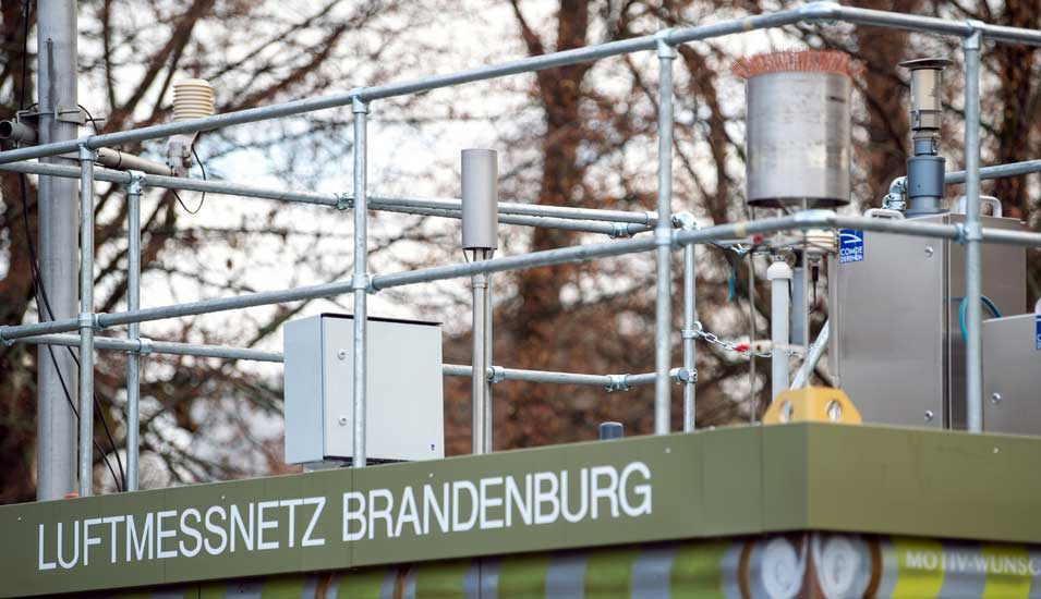 Eine Messstation zur Überwachung der Luftqualität in Brandenburg.
