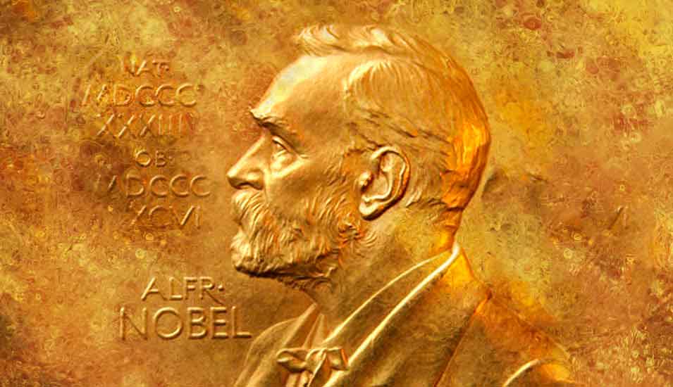 Portrait von Alfred Nobel auf Münze