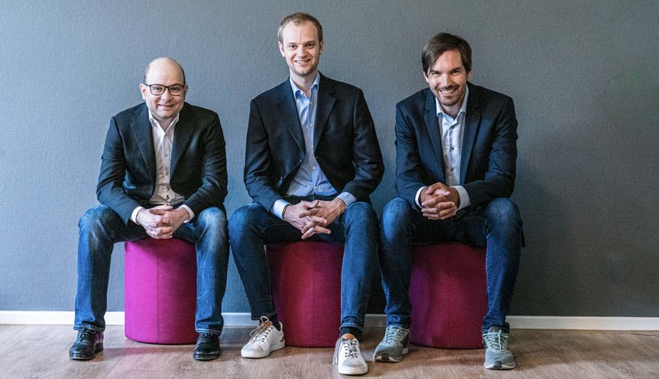 Das Gewinnerteam des Deutschen Zukunftspreises 2019: Bastian Nominacher, Dr. Alexander Rinke und Martin Klenk.