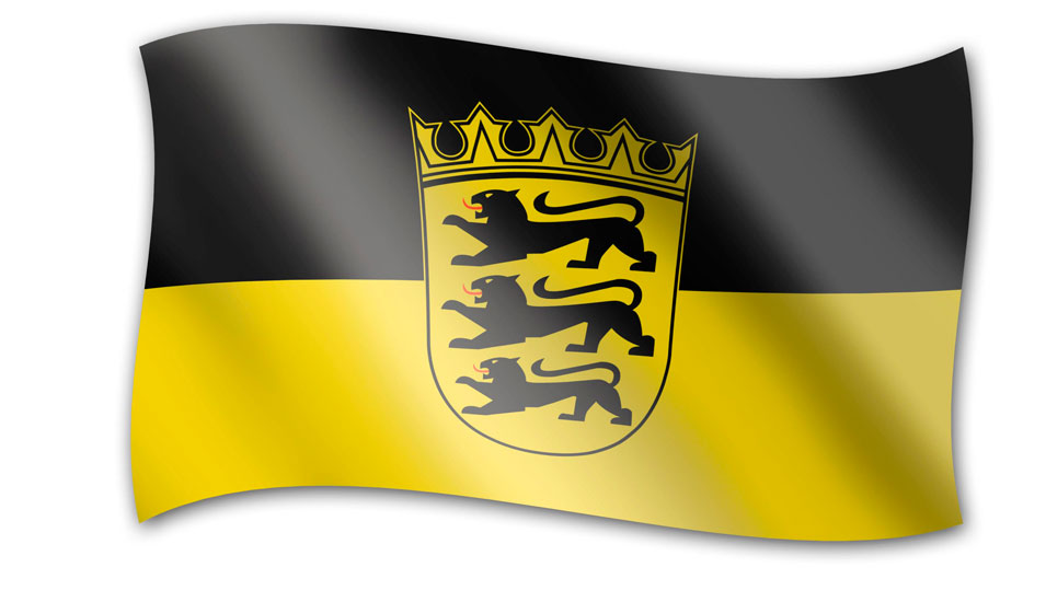 Das Bild zeigt eine Flagge des Landes Baden-Württemberg
