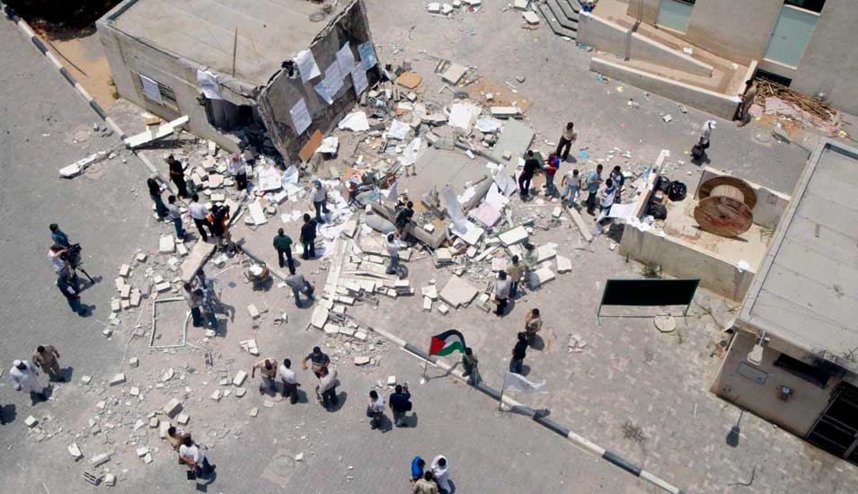 Zerstörtes Universitätsgebäude am Gaza-Streifen
