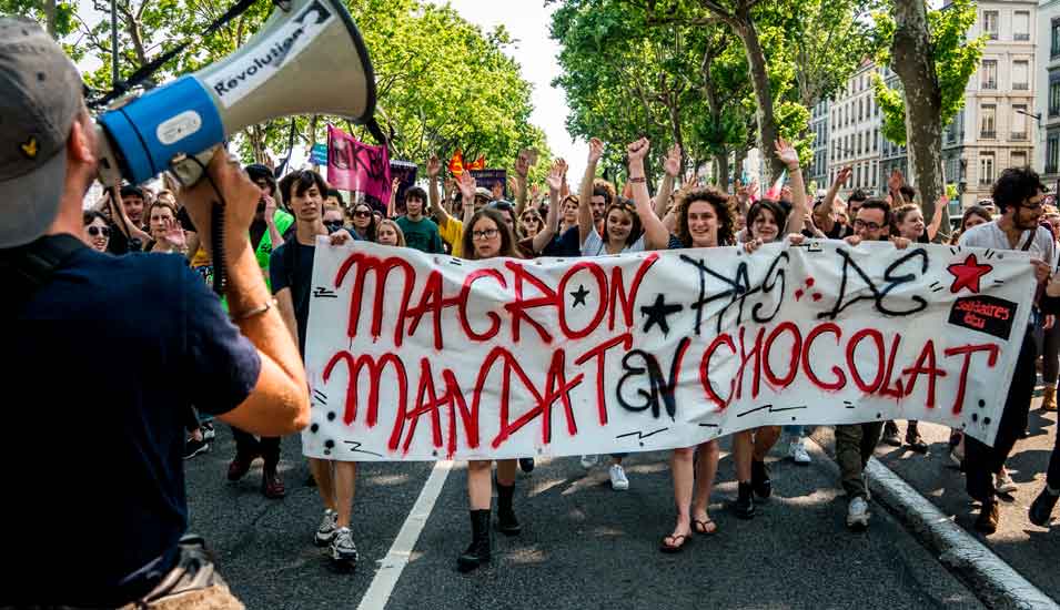 Studierende protestieren in Lyon