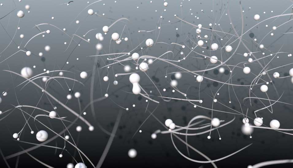 Das Bild zeigt eine Computergrafik mit vielen Punkten, das ein neuronales Netz nachzeichnen soll.