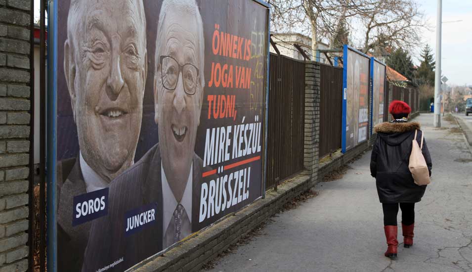 Plakatkampagne gegen Juncker und Soros in Ungarn