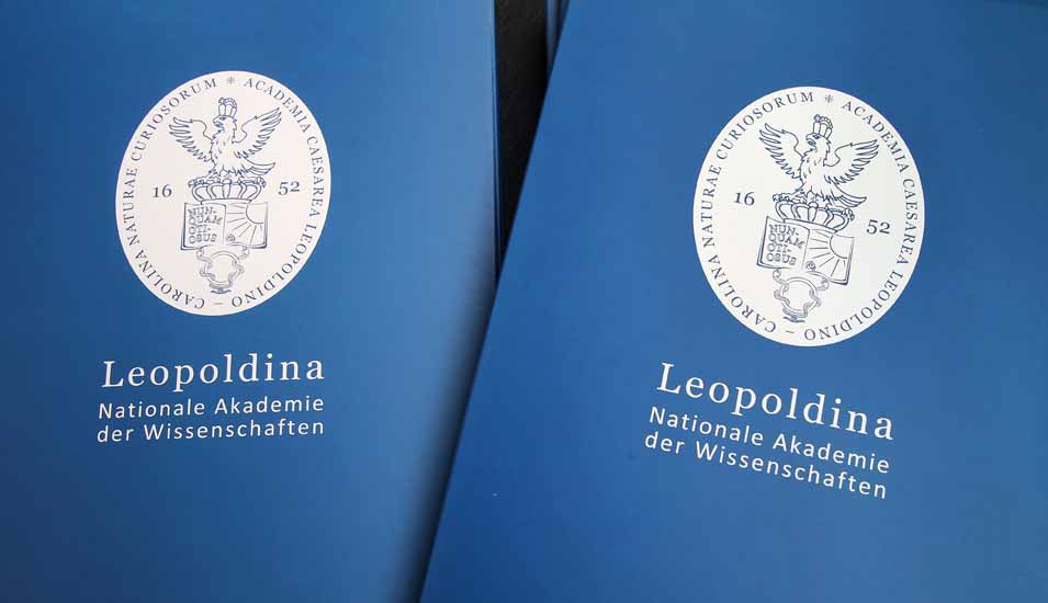 Zwei Dokumente mit dem Logo und Schriftzug der Leopoldina