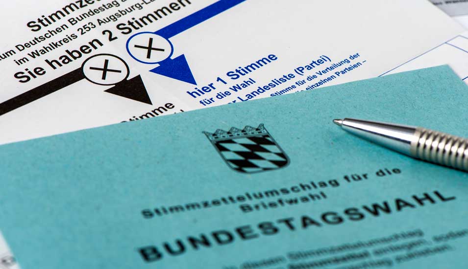 Wahlschein der Bundestagswahl.