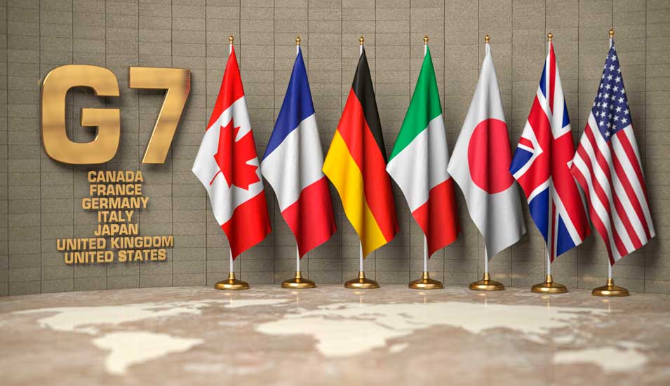 Flaggen der G7-Staaten