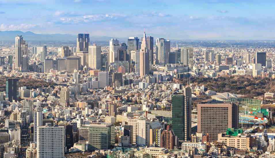 Das Foto zeigt die Skyline von Tokio.