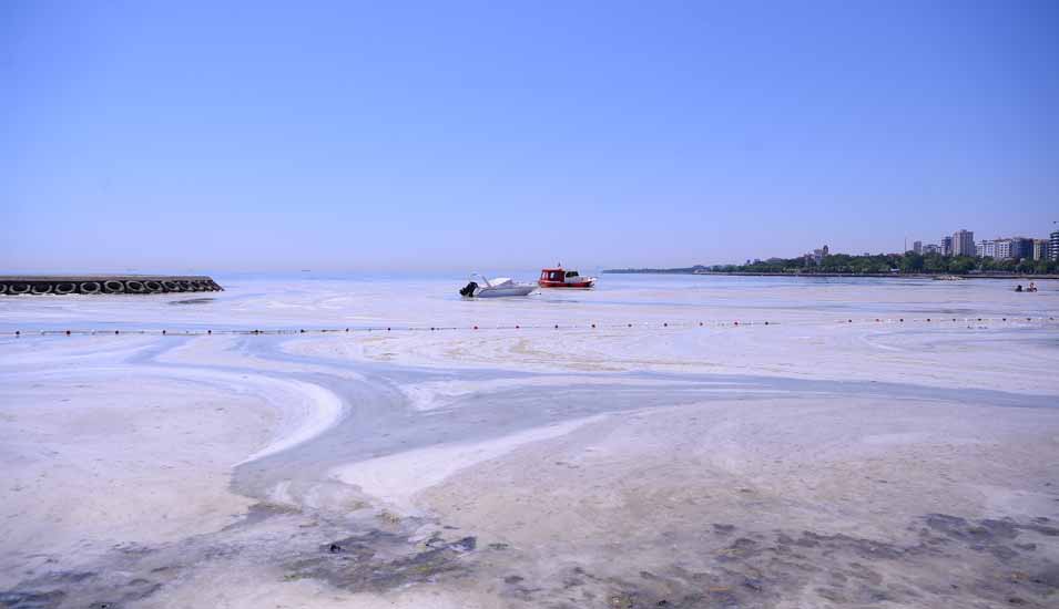 Meeresschleim auf dem Marmarameer an der Südküste der Türkei im Juni 2021.