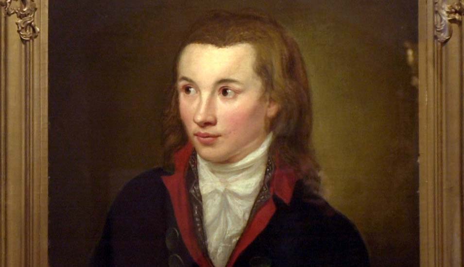 Gemälde, das den frühromantischen Dichter Novalis (Friedrich von Hardenberg, 1772-1801) zeigt.