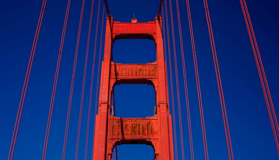 Nahaufnahme der Golden Gate Bridge in San Francisco